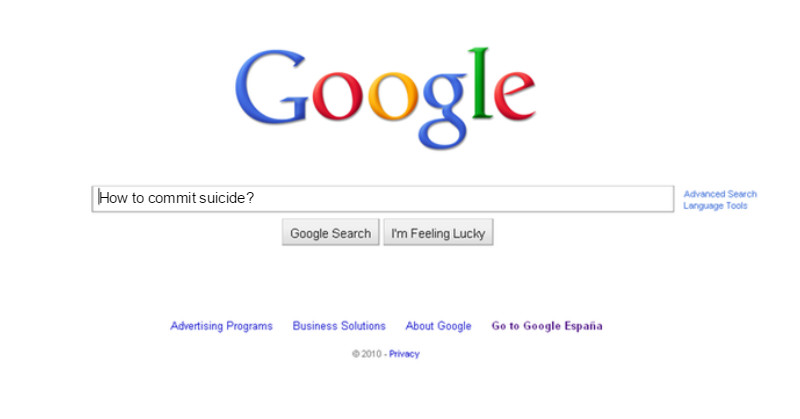 How to committ suicide google result