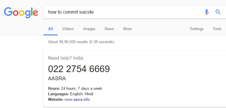 google reply commit suicide