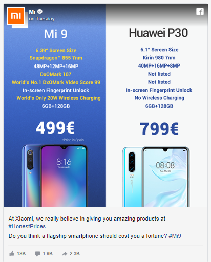 Xiaomi Trolls Huawei P30 Series