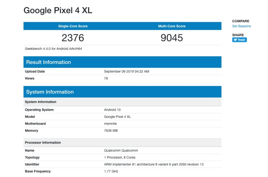 Google Pixel 4 Xl Benchmark 8gb Ram