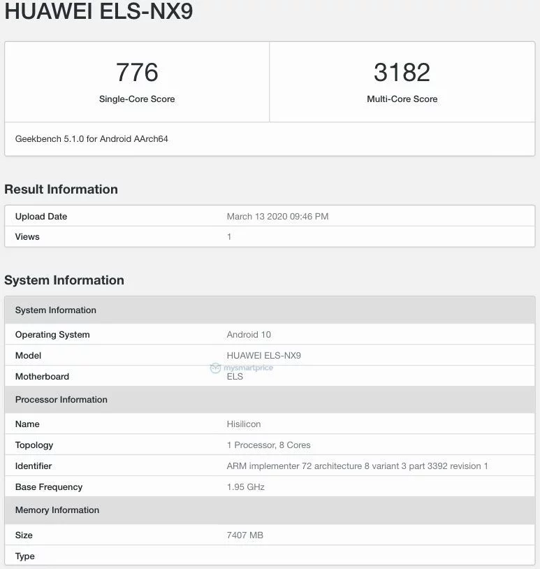 Huawei P40 Pro Spotted On Geekbench