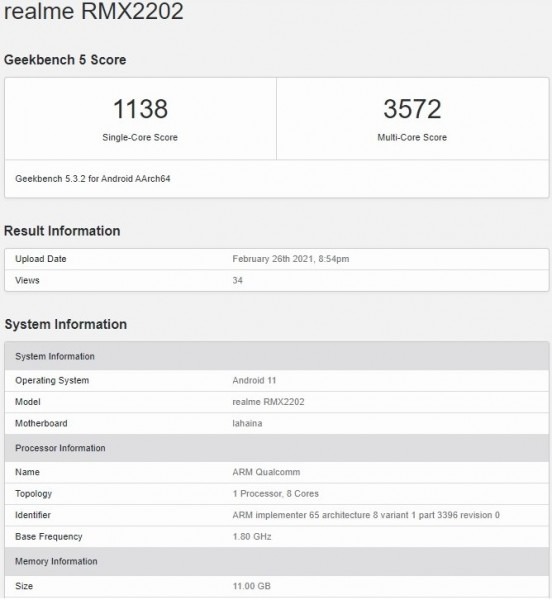 Realme Gt 5g Geekbench